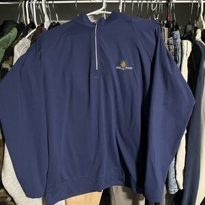 Blue 1/4 Zip Turtleneck Golf Shirt